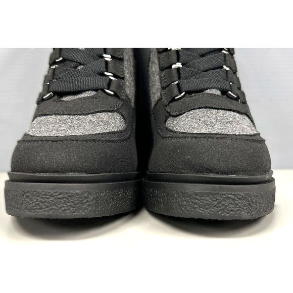 NIB DKNY "TOIA" Black & Gray Lace-Up Platform Boots - Size 8.5 - Picture 6 of 11